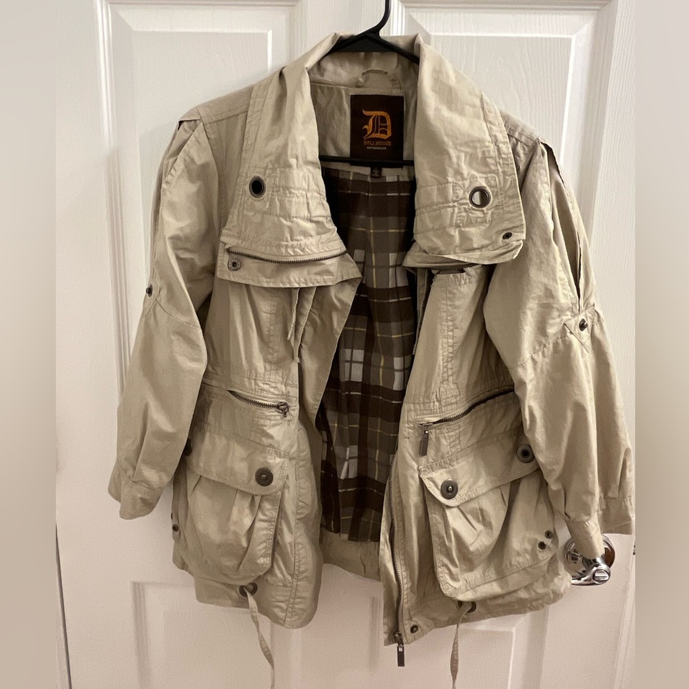 Dollhouse Outerwear Utility Jacket, tan/khaki, size L